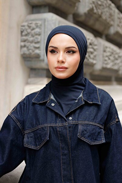 ipekistanbul Boyunluklu Hijab Bone - Özel Üretim - Lacivert