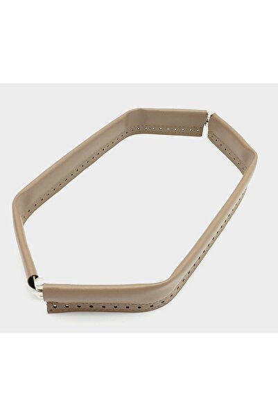 angel çanta aksesuar Vizon Renk Derili Metal Çanta Ağzı 33 Cm(Gizli Burs)