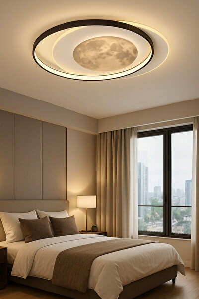 ESSLİGHT fullmoon 50 cm Plafonyer LED Avize 3 Renk Işık Modlu (Beyaz / Sarı / Gün Işığı)