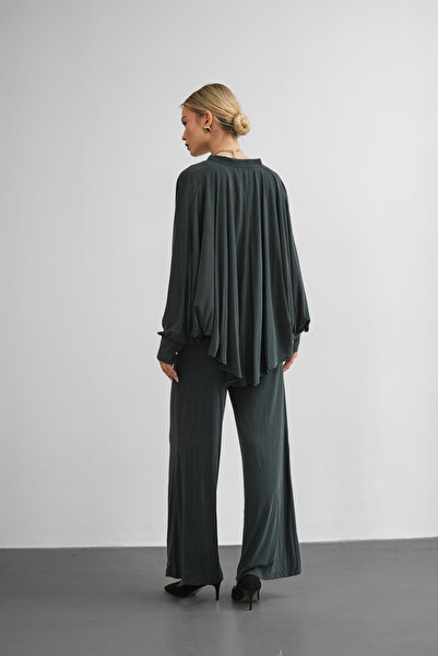 Molly Nelly Women's Comfortable Fit Batwing Sleeve Blouse Pants Set