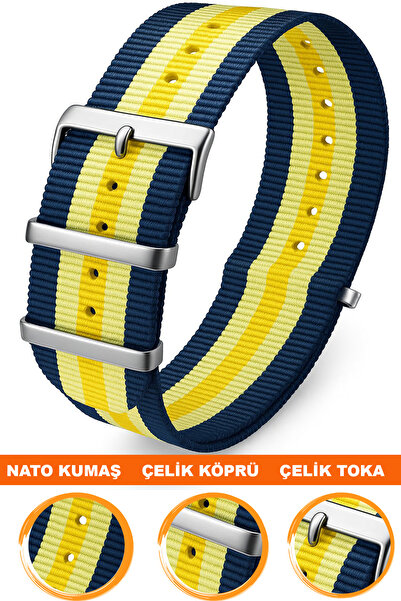 COBRA سوار ساعة Fossil-Welder-Casio-Seiko-Omega-Armani مقاس 18 ملم - نسيج نات...