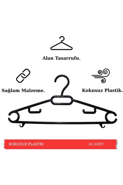 Huub Hanger Collection 24 Pieces Plastic Organizer Hangers, Plastic Hangers, Clothes Hangers, Clothes Hangers, Hook Hangers