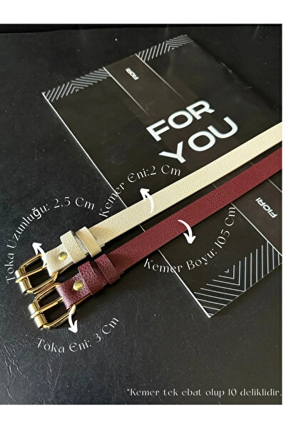 Fiori 2’li Kare Tokalı ince Kadın Kemeri Bel Kemeri,Elbise Kemeri,Etek Kemeri...