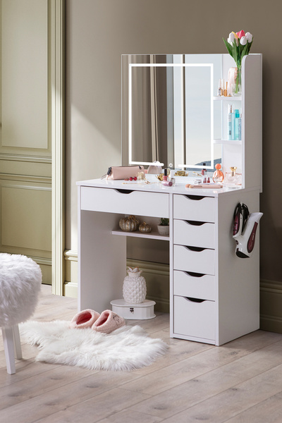 benim odam Diva Işık Seviyesi Ayarlanabilir Dokunmatik Aynalı Led Işıklı 6 Çe...