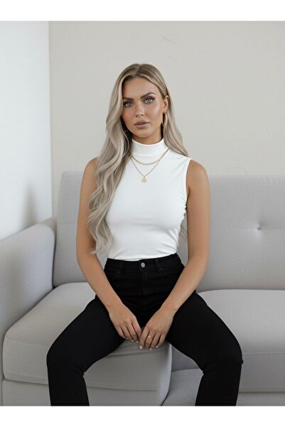 hashtag Body fără mâneci pentru femei, din viscoză, cu decolteu înalt