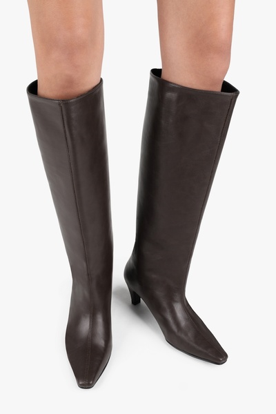 Shoeberry Γυναικείες μπότες Amira καφέ δερμάτινες