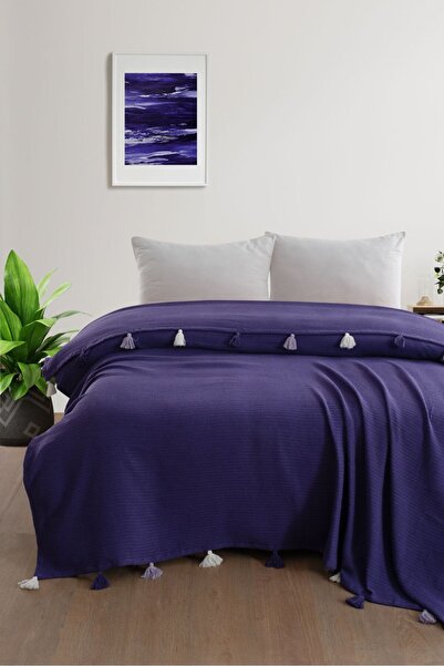 home otanticca Tassel Double Pique Bedspread Purple