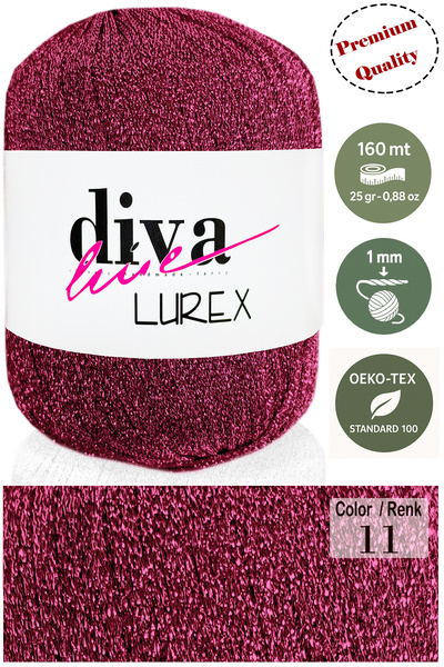 Diva İplik Diva Lurex 11 Φούξια