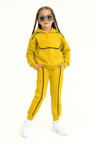 minikiss Set de trening pentru fete cu glugă