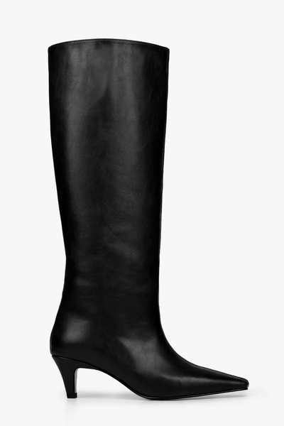 Shoeberry Women's Amira Black Leather Boots