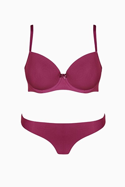 Wonna Σετ μικροσουτιέν και εσώρουχα χωρίς ίχνη - Push Up Padded - 2069 - Φούξια