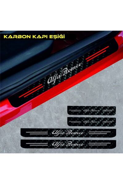 pınaxar Alfa Romeo 164 Compatible Carbon Door Sill Auto Sticker 4 Pieces
