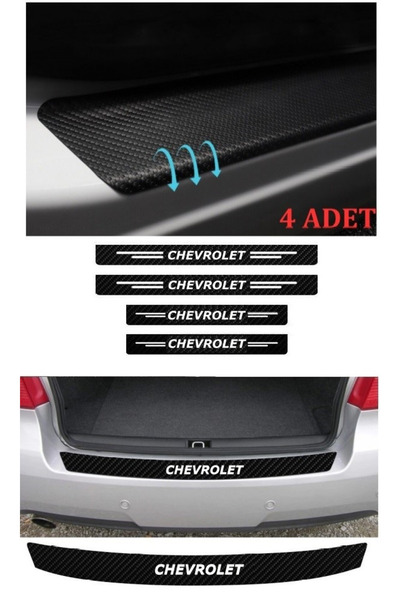 pınaxar Compatible Accessory Auto Trunk and Door Sill Sticker Set Carbon for ...