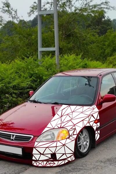 pınaxar Triangle Cut Camouflage Vehicle Covering Sticker Foil is Foil Model w...