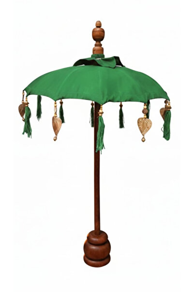 Livenda Shop Bali Şemsiye Masa Üstü Dekoratif Şemsiye Bali Şemsiyesi El Yapımı Otantik Masa Şemsiyesi Ahşap Stand