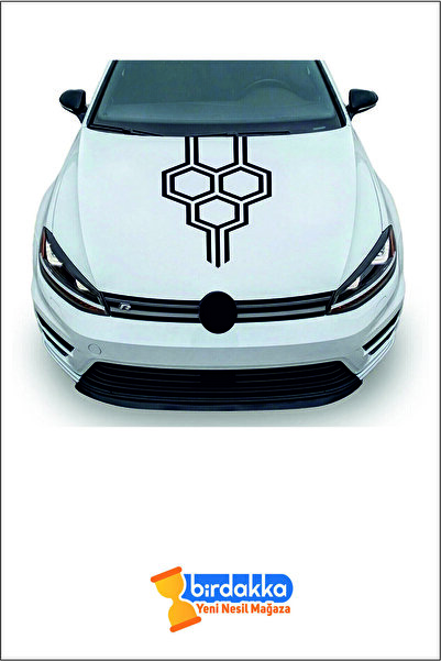 pınaxar Dennison Sticker Front Hood Honeycomb Black Compatible with All Vehicles