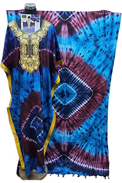 Generic قماش أفريقي مطرز بكابتان مصبوغ من القطن رابا، 100% قطن متعدد الألوان 602-B (أحدث إصدار جديد لعام 2025)