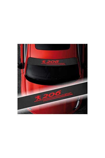 habune Peugeot 206 Için Karbon Ön Cam Oto Sticker