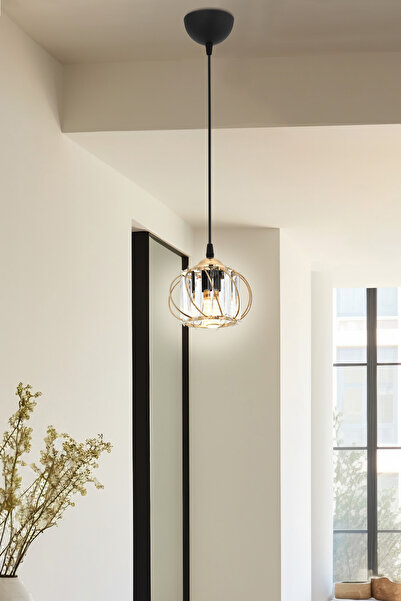 ESSLİGHT Ahsen Tekli Sarkıt Avize Kristal Taşlı Modern Dekoratif Aydınlatma