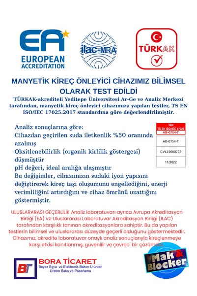 Mak & Blocker Pro Uzun Tip Manyetik Kireç Önleyici Metal Gövde Çamaşır ve Bulaşık Makinesi