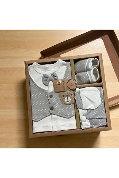 minicayzen طقم بدلة للأطفال حديثي الولادة مكونة من 5 قطع مطرزة على شكل دمية د...