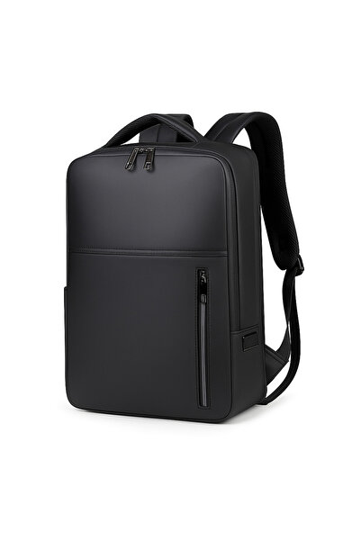 NEXSO حقيبة ظهر سوداء للكمبيوتر المحمول للرجال - مقاومة للماء مع منفذ شحن USB وجيب مبطن للكمبيوتر المحمول