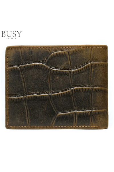 Busy Lady&Gentleman Portofel bărbătesc Crock II, piele naturală cu imprimeu d...