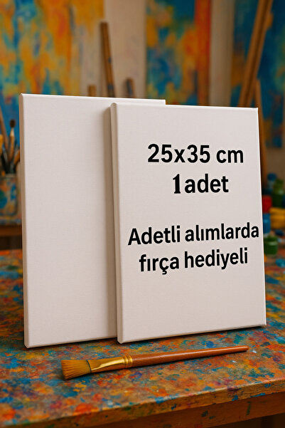 Tuval Sepeti 25x35cm 1 Adet Dikdörtgen Arkadan Zımbalı Yüksek Kaliteli Astarlı Hazır Tuval Boş Tuval Tablo