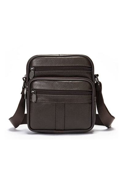 Busy Lady&Gentleman Ancorn men's bag, genuine leather, multiple compartments, handbag, brown