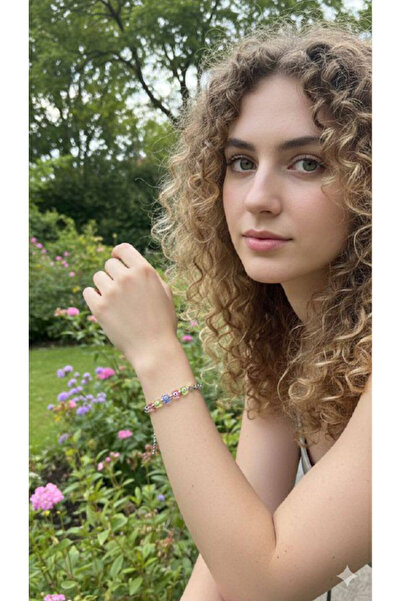 Jewerly سوار نسائي بخمسة ألوان مع سلسلة ذهبية