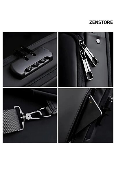 Zen Store Black Anti Theft Sling Bag ,waterproof Chest Daypack With Usb Charging, Shoulder Backpack Chest Bag