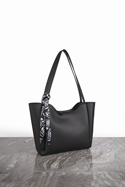 Rivina Geantă de mână și de umăr pentru femei, cu fermoar și închidere magnetică (culoarea eșarfului poate varia)