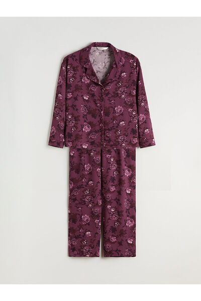 LC Waikiki Gömlek Yaka Çiçekli Kadın Pijama