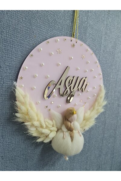 buketiket Peri Bebek Boyalı Pleksi Hastane Doğum Bebek Çocuk Odası Kapı Süsü