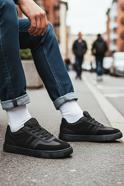 Giyyin Αθλητικά παπούτσια Sneaker Μαύρα Καθημερινά Άνετα Ποιοτικά Ορθοπεδικά με κορδόνια