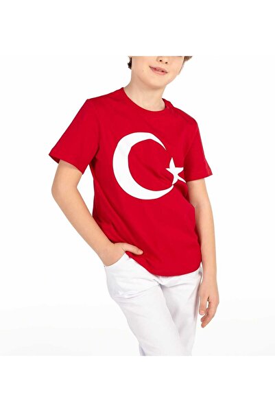 zeykid unisex μπλουζάκι μισοφέγγαρο αστέρι (τουρκική σημαία) για παιδιά για τ...