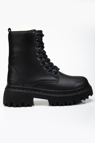 MY GROSS SHOES Kadın İçi Komple Kürklü Su&Soğuha Dayanıklı Kaymaz Taban Garantili Kışlık Siyah Bot