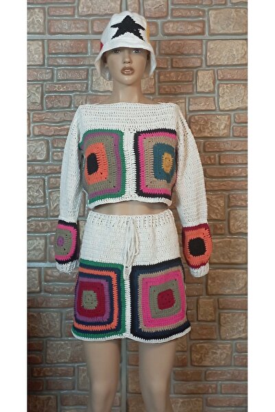 El örgüsü Ydr Design Hand Knitted Double Suit