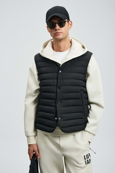 Lufian 112130027 Soon Goose down Men's Vest Black