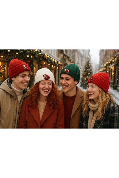 byebruketenci Red Wool Beret Squirrel Punch Detailed Hat Christmas Gift