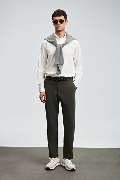 Kocamanlar Ayakkabı Lufian 112010676 Danıel Men's Basic Shirt Regular Fit Men's Shirt White