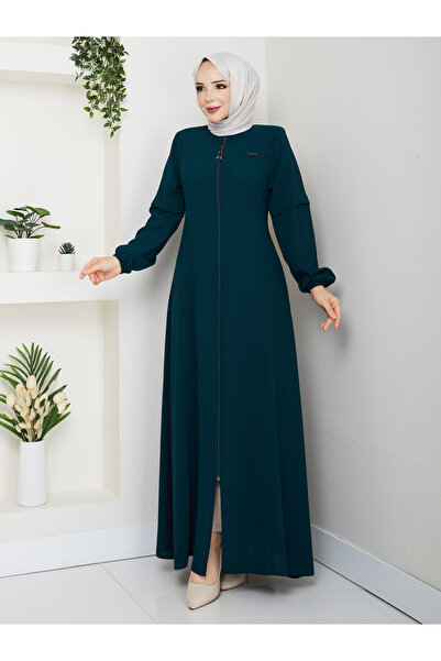 Efelif Emerald Hakim Collar Zippered Large Size Stylish Design Sports Ferace