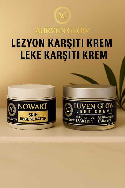 AURVEN GLOW NOWART Et Beni - Siğil Bakım Kremi + LUVEN GLOW Leke Karşıtı Krem