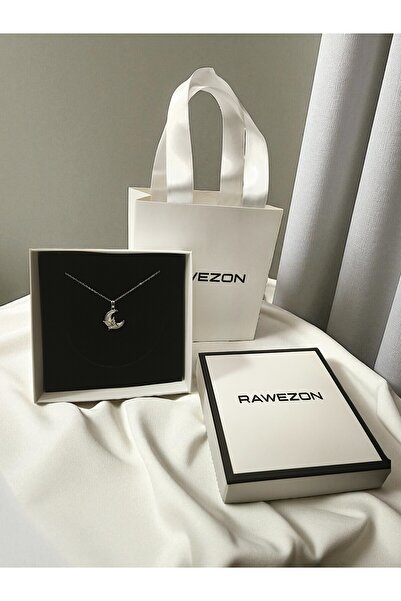 RAWEZON مجموعة خاصة - قلادة فولاذية على شكل فراشة القمر مع حقيبة - هدية عيد م...
