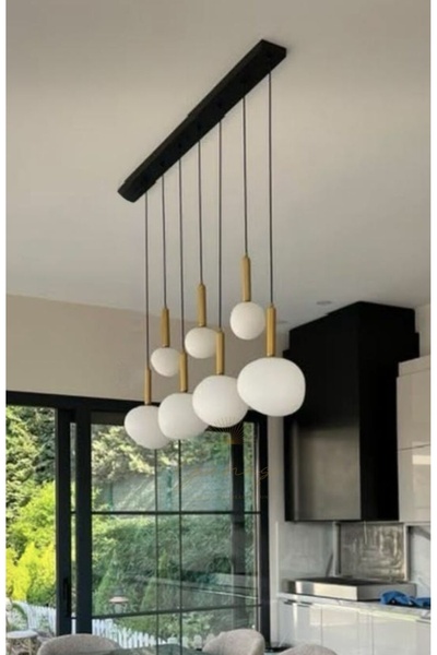 Cristalin Aydınlatma Orb 7'li Sıralı Sarkıt Avize