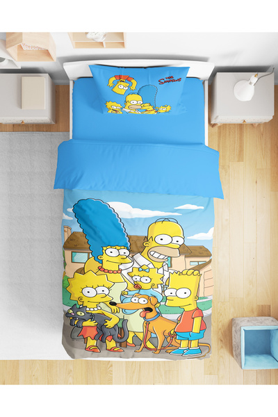 Erays Home طقم غطاء لحاف مفرد مطبوع رقميًا ثلاثي الأبعاد من Simpsons طقم غطاء...