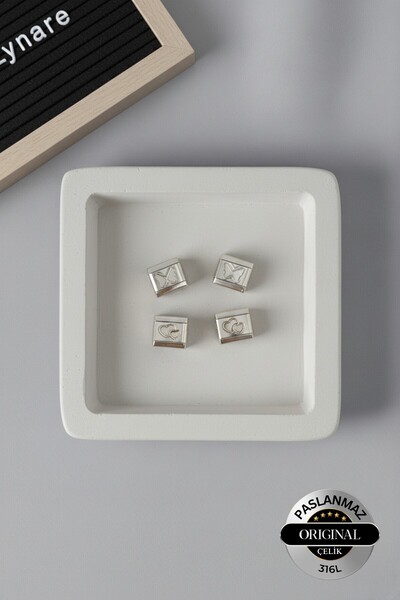 Lynare Italian Charm - 4Pcs Heart and Butterfly Model Steel Bracelet Set