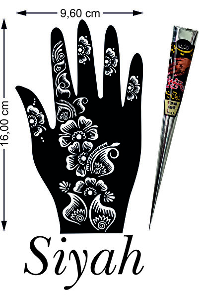 hennadibace Kına Kalıbı (GEÇİCİ DÖVME ŞABLONU) Hint Kınası Henna Tattoo Stenc...