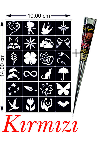 hennadibace Kına Kalıbı,geçici Dövme Şablonu + Golecha Hint Kınası