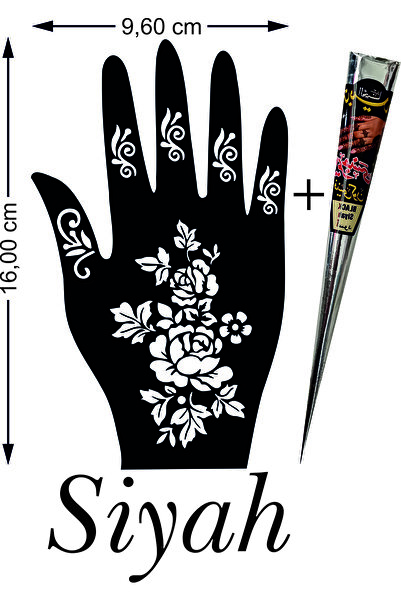 hennadibace Kına Kalıbı (GEÇİCİ DÖVME ŞABLONU) Hint Kınası Henna Tattoo Stenc...